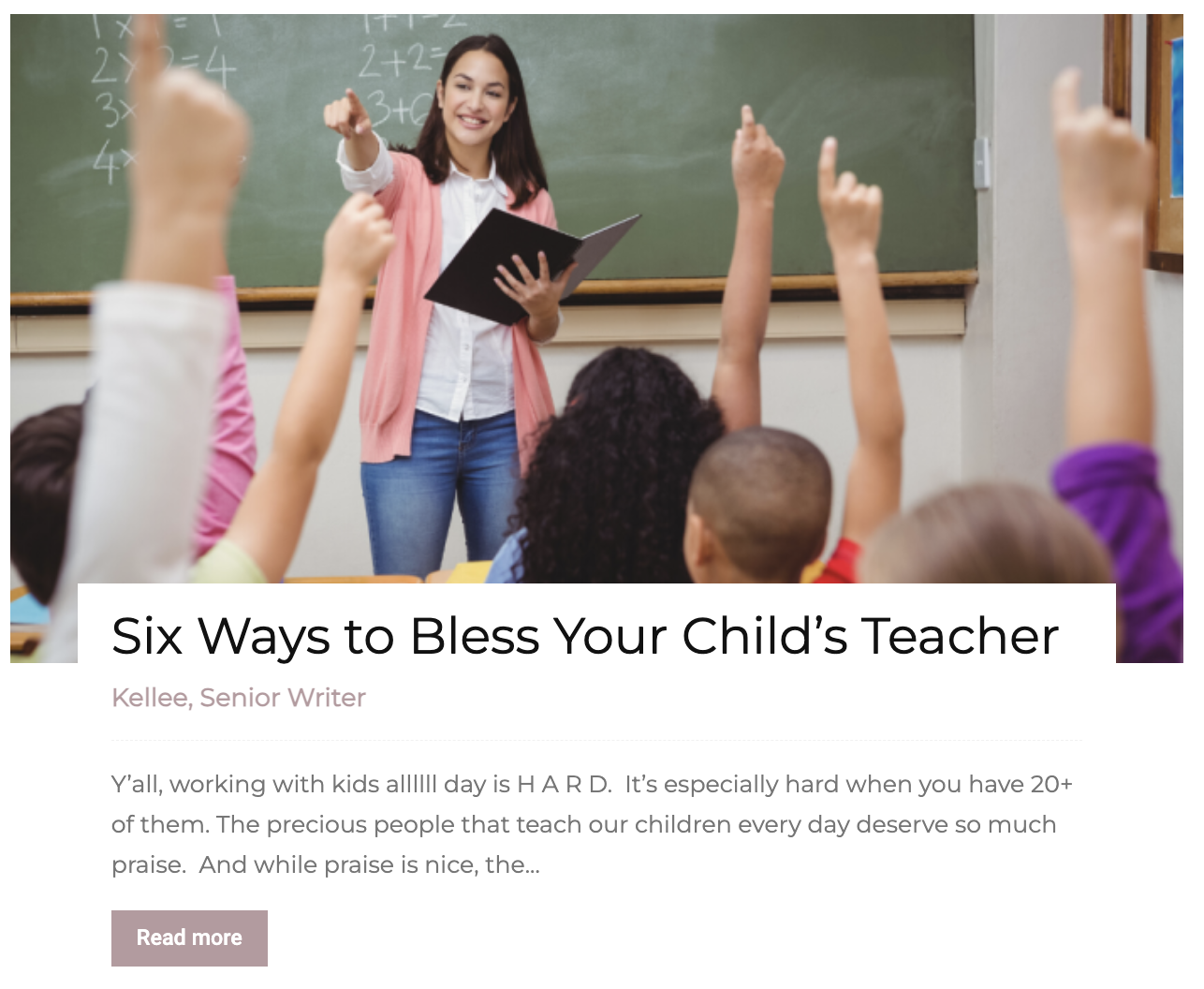 bless your teacher article