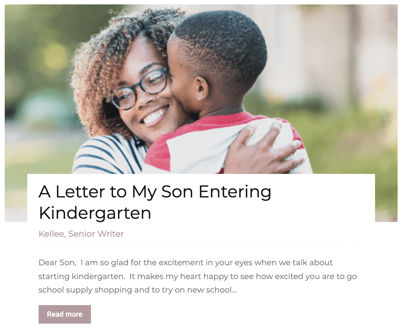 A Letter to Me Son Article