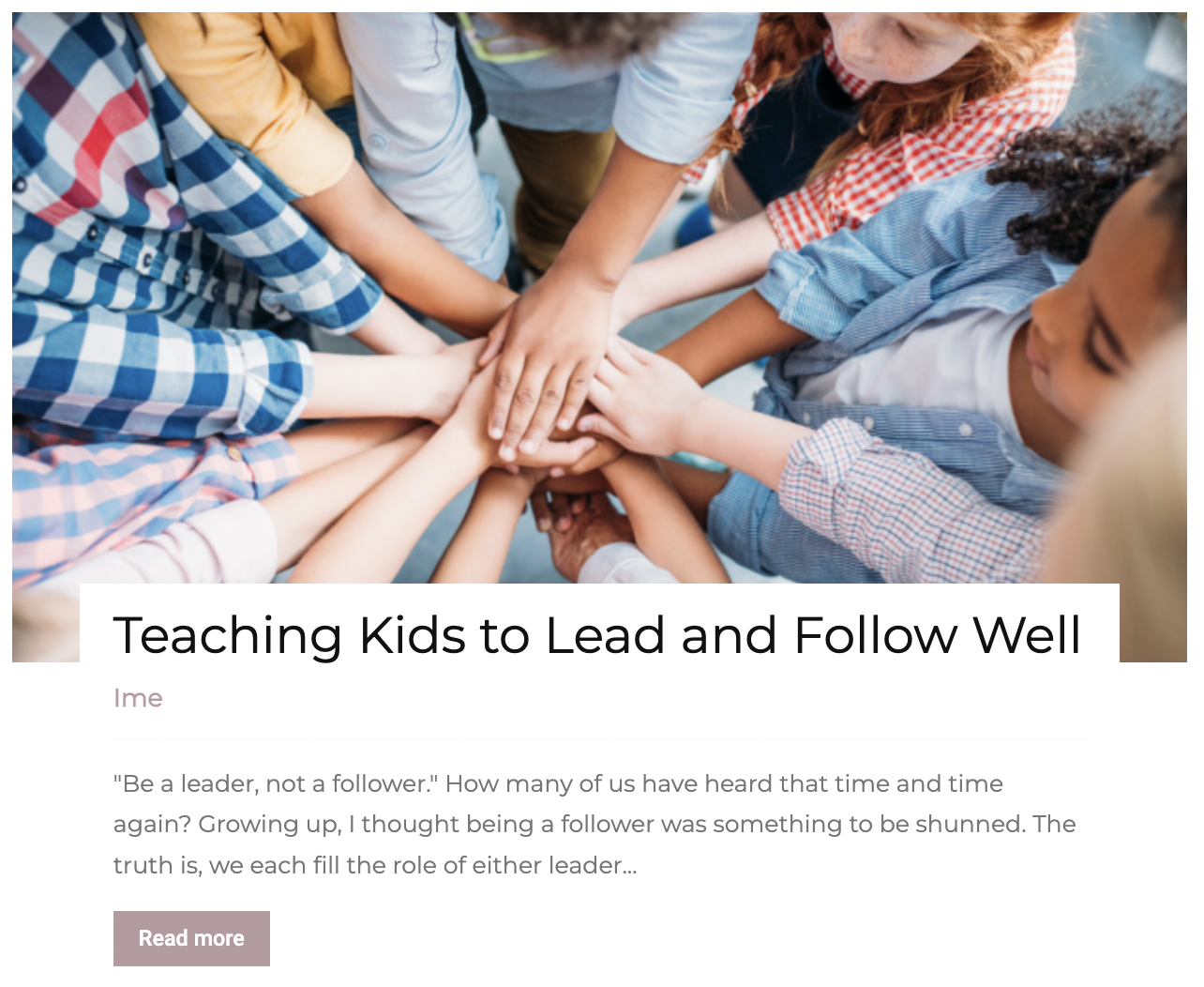 Lead and Follow Well Article