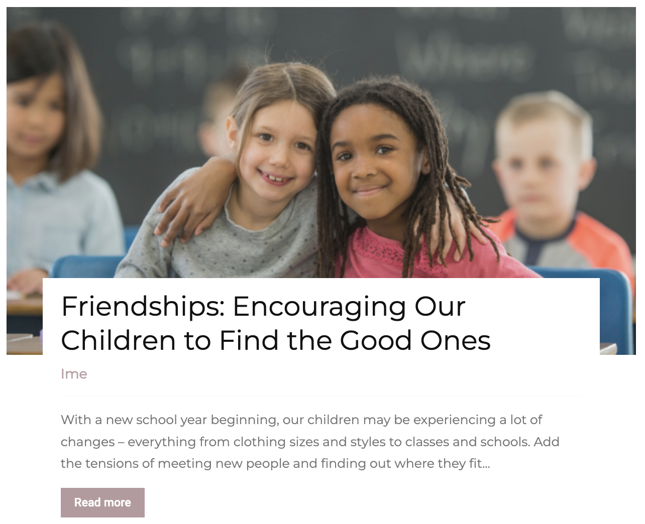 encouraging good friendships article